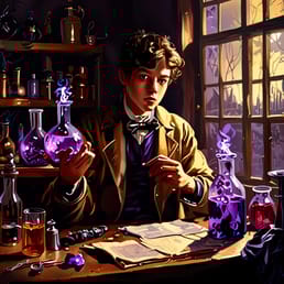 شاب 18 عاماً اخترع اللون البنفسجي صدفة