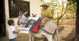 Un enseignant colombien avait des élèves sans livres à la maison, alors il a transformé deux ânes en bibliothèque itinérante