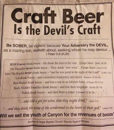 Which Bar Accepted "Devil's Craft" Anti-Beer Ad as a Coupon?