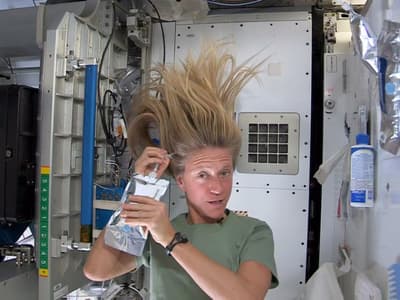 Astronauten auf der Internationalen Raumstation duschen sechs Monate nicht – sie benutzen feuchte Handtücher und wasserloses Shampoo, um sich sauber zu halten.