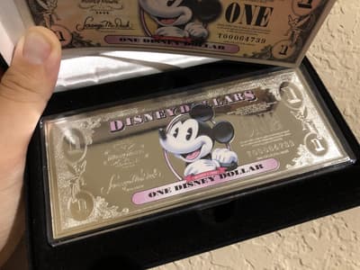 El dólar Disney es una moneda creada por The Disney Company para su uso en sus parques temáticos y hoteles. Aunque aún puedes canjearlos hoy, la impresión oficial terminó en 2016.