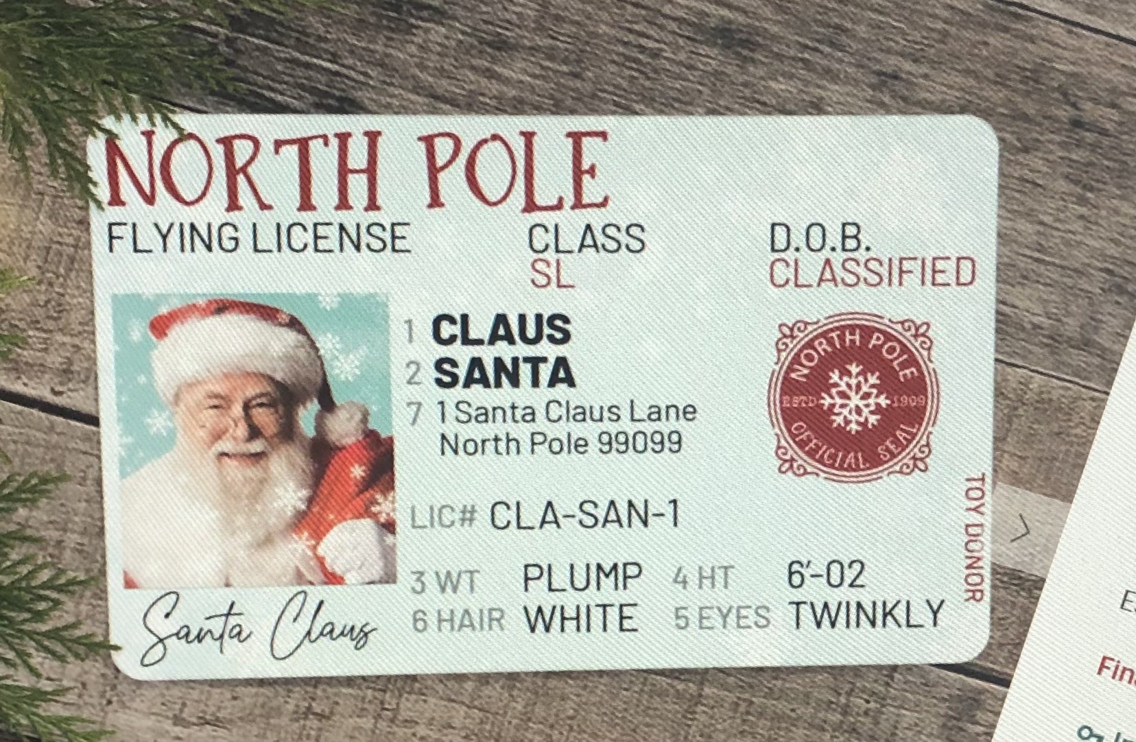 According to the Library of Congress, Santa Claus Got a Pilot's License in 1927.