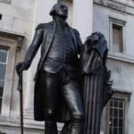 The statue of George Washington in Trafalgar Square in London sits on a base of soil imported from Virginia because Washington swore he would never set foot on British soil again. “In a square that marks one of Britain's greatest victories stands a reminder of one of its greatest defeats.”